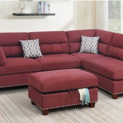 AugSpecial/3pcs Sectional Sofa W/storage Ottoman/was:$829