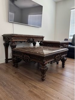 Tuscany style furniture set with stone tops