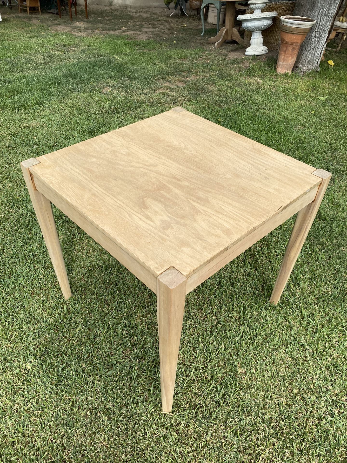 Vintage Natural Solid Oak Square Dining Table 29.5”x30”