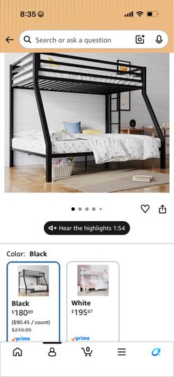 Black bunk bed