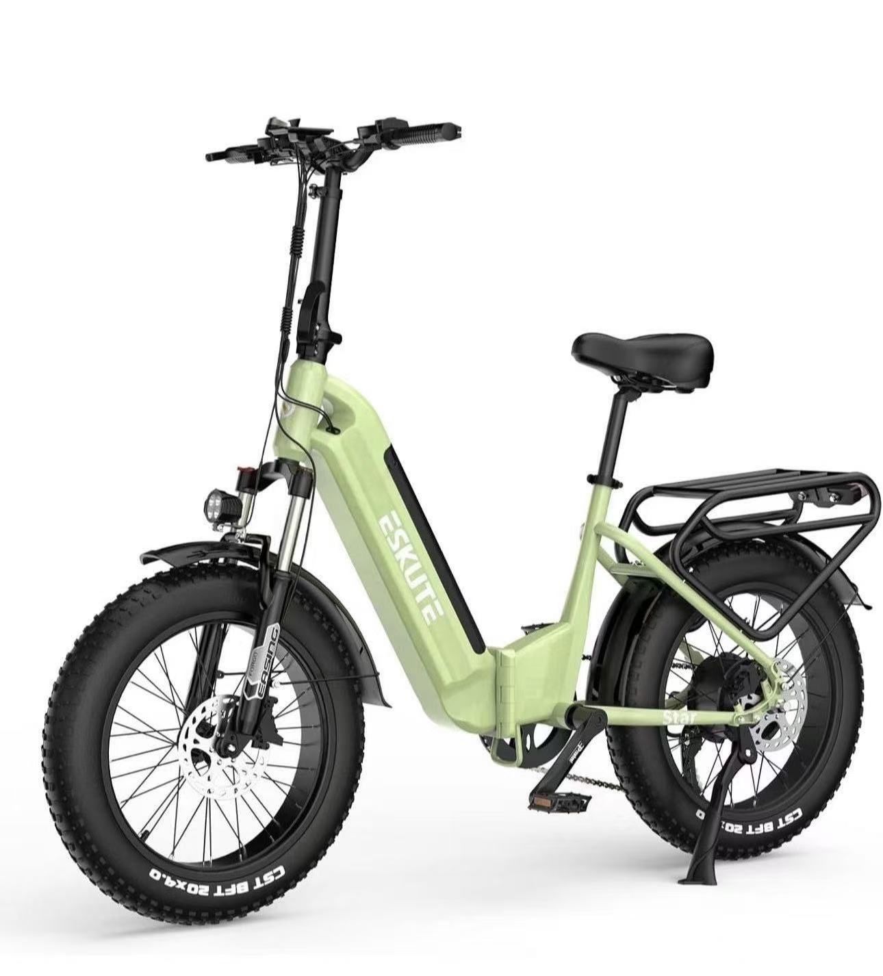 ESKUTE Star Folding Electric Bike, 960Wh LG Battery Cells, Up to 80 Miles Range, 500W(750W Peak) Powerful Motor, Hydraulic Brakes and 7-Speed, 20"x4.0