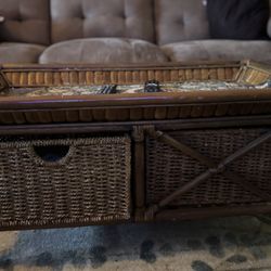 Glass Top Coffee Table With 2 Matching End Tables