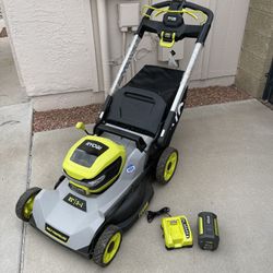 RYOBI 40V HP Brushless 21 in. Cordless Battery Walk Behind Self-Propelled Lawn Mower with (1) 6.0 Ah Batteries and Charger