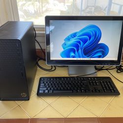 HP M01 desktop and 20” monitor system, Windows 11 Home, keyboard & mouse (1 of 4)