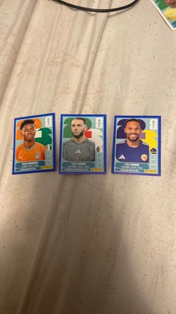 3 blue borde panini stickers