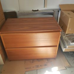 2  Drawer Wide Solid Wood Filing Cabinet