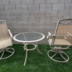 Small outdoor chair and table set