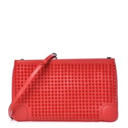 Christian Louboutin Red Spiked Leather Crossbody Bag