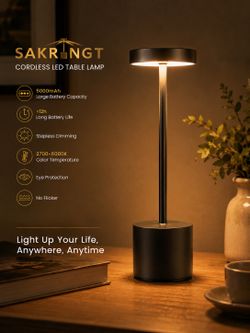 LED Table Lamp – Rechargeable & Dimmable