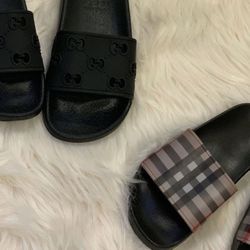 Kids Gucci And Burberry Slides LITTLE KIDS