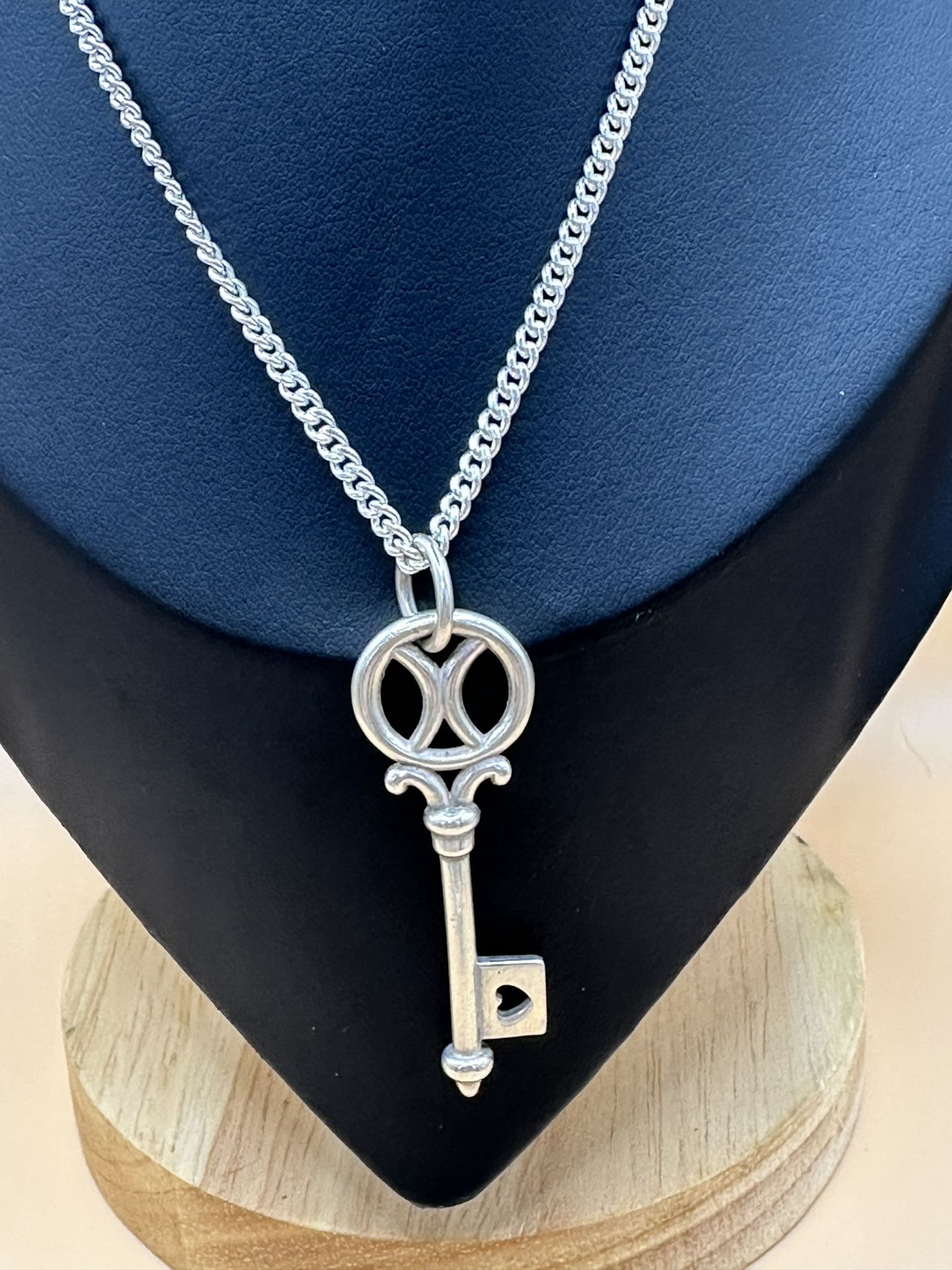 925 Key Pendant 2 1/4” Weighs 7.35 Grams On New 999 Fine Silver Chain 18” Long Weighs 10.74 Grams