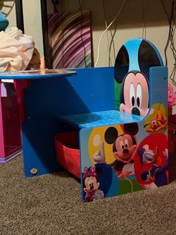 Mickey Mouse Kids Wooden Chair with Storage