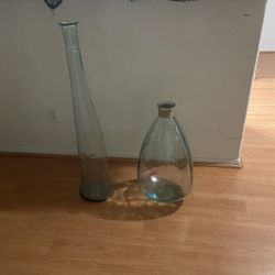 Spanish Green Glass Vases