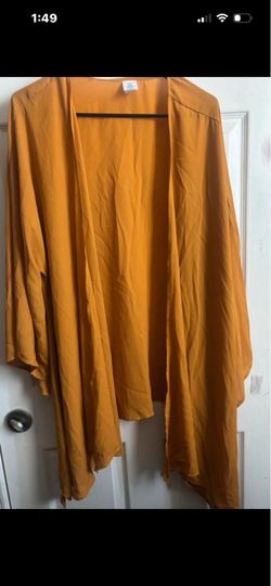 Mustard Yellow Open Front Kimono Cardigan