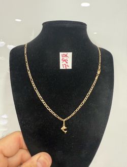 10K Solid Gold Chain and Pendant 5Gr 17 Inches Long