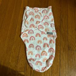 Pink and orange rainbow swaddle #babyessentials