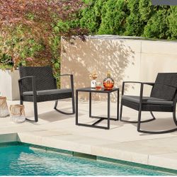 Two Chairs And table Patio Furniture