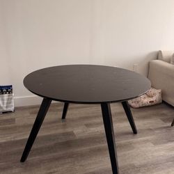 Wood Black Round table 47 Inch With Scratches