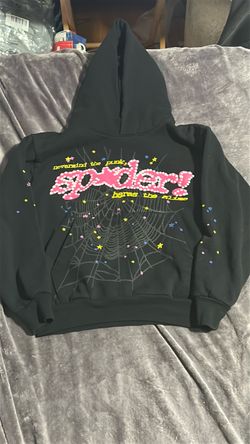 Sp5der Black Graphic Hoodie