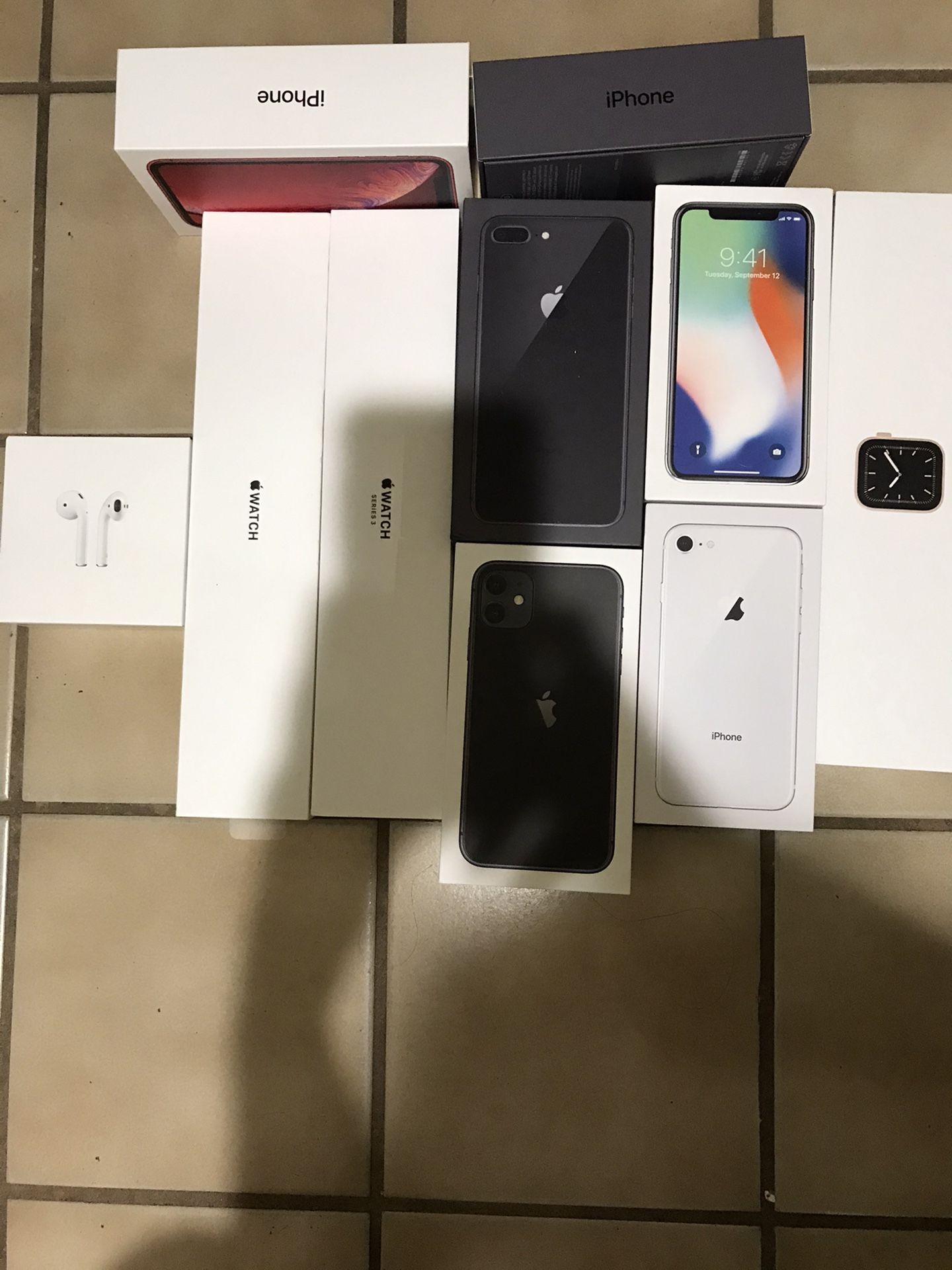 Apple products boxes