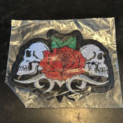Skulls & Rose Embroidered Patch