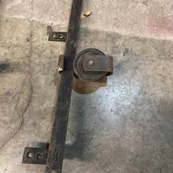 Antique Wrought Iron Barn Door Track And Pulleys