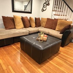 Living room set with ottoman and swivel chair