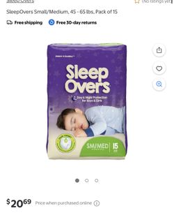 Sleepovers night time diapers pull ups size small medium