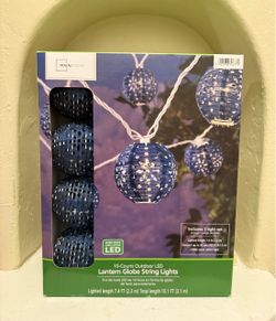Mainstays 10-Count Outdoor LED Lantern Globe String Lights