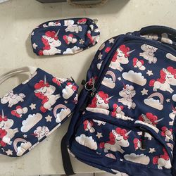 Unicorn Backpack 3pcs
