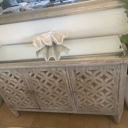 White Washed Console Sideboard Buffet Entry Table