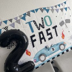 Two Fast Birthday Backdrop 