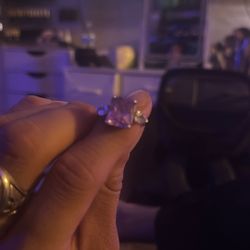 14k White Gold Pink Sapphire 