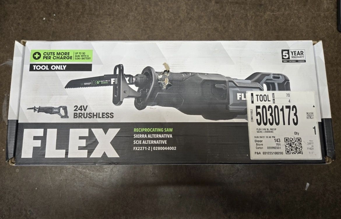 NEW FLEX FX2271 24V 24Volt Brushless Reciprocating Saw Tool Only