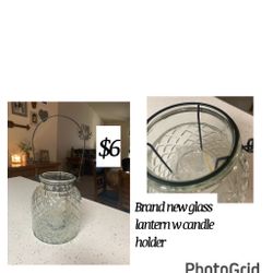 Brand New Glass Lantern/candle Holder