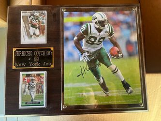 Jerricho Cotchery Signed Picture Plaque