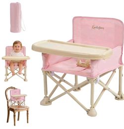 Lavilefora Portable Baby Chair,Portable 3-in-1 Baby Booster Seat with Tray,Folding Toddler High Chair for Travel,Camping, Home & Dining, Easy to Clean