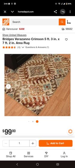 United Weavers Bridges Verazanno Crimson Area Rug 5x7