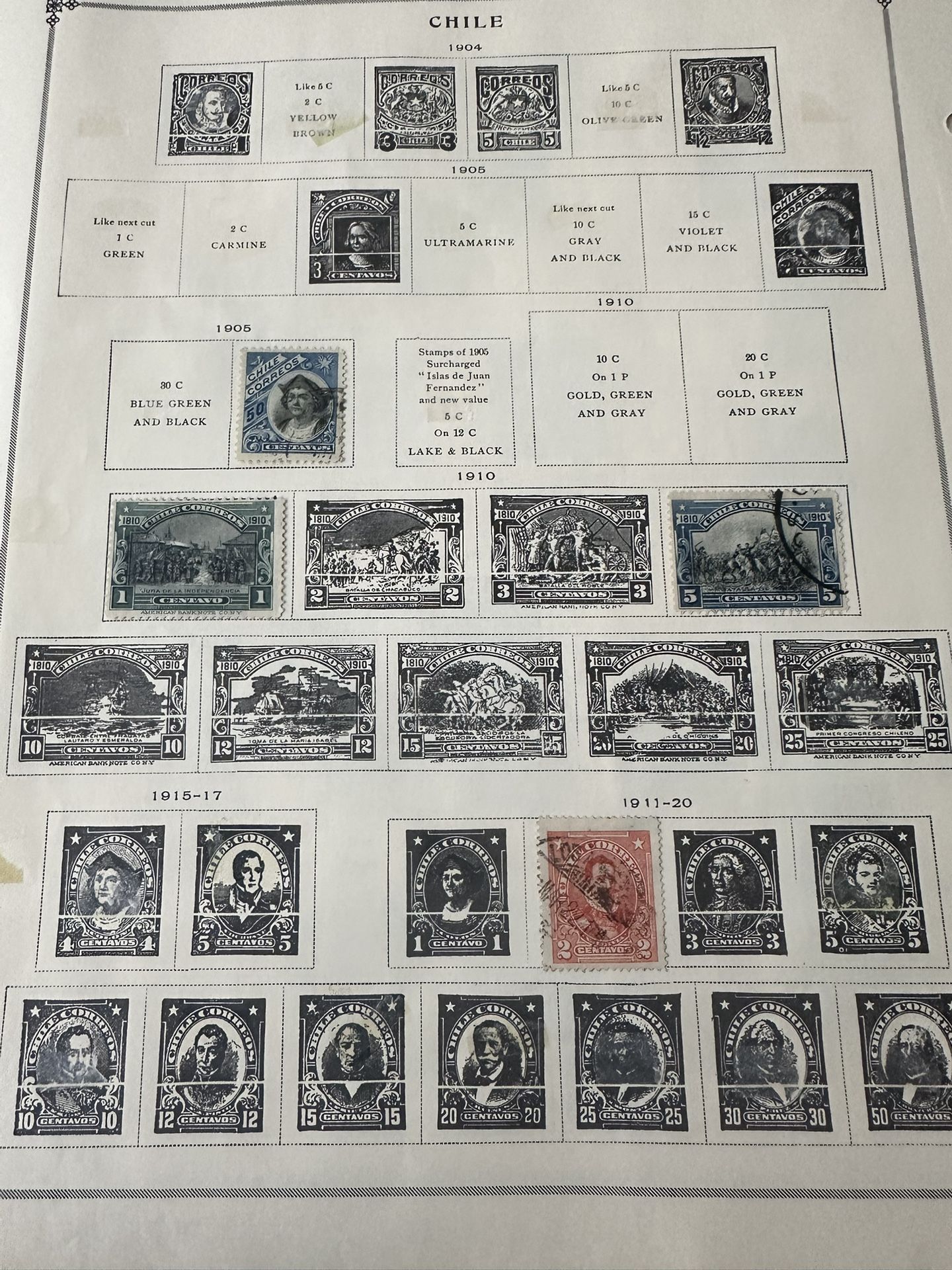 Chile Stamp Group Of 42