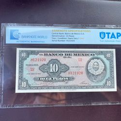 Billete Certificado De Mexico 🇲🇽 Para Colección 😎