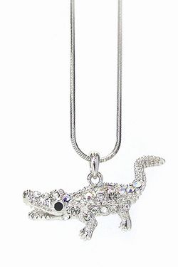 Crystal Crocodile Alligator Pendant Necklace *See My Other 200 Items*
