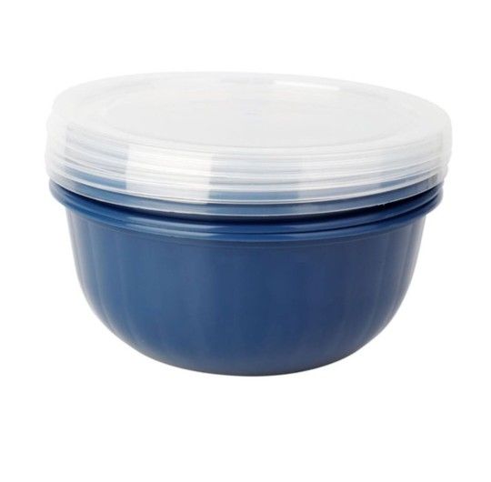 8 piece plastic cereal bowl set with lids