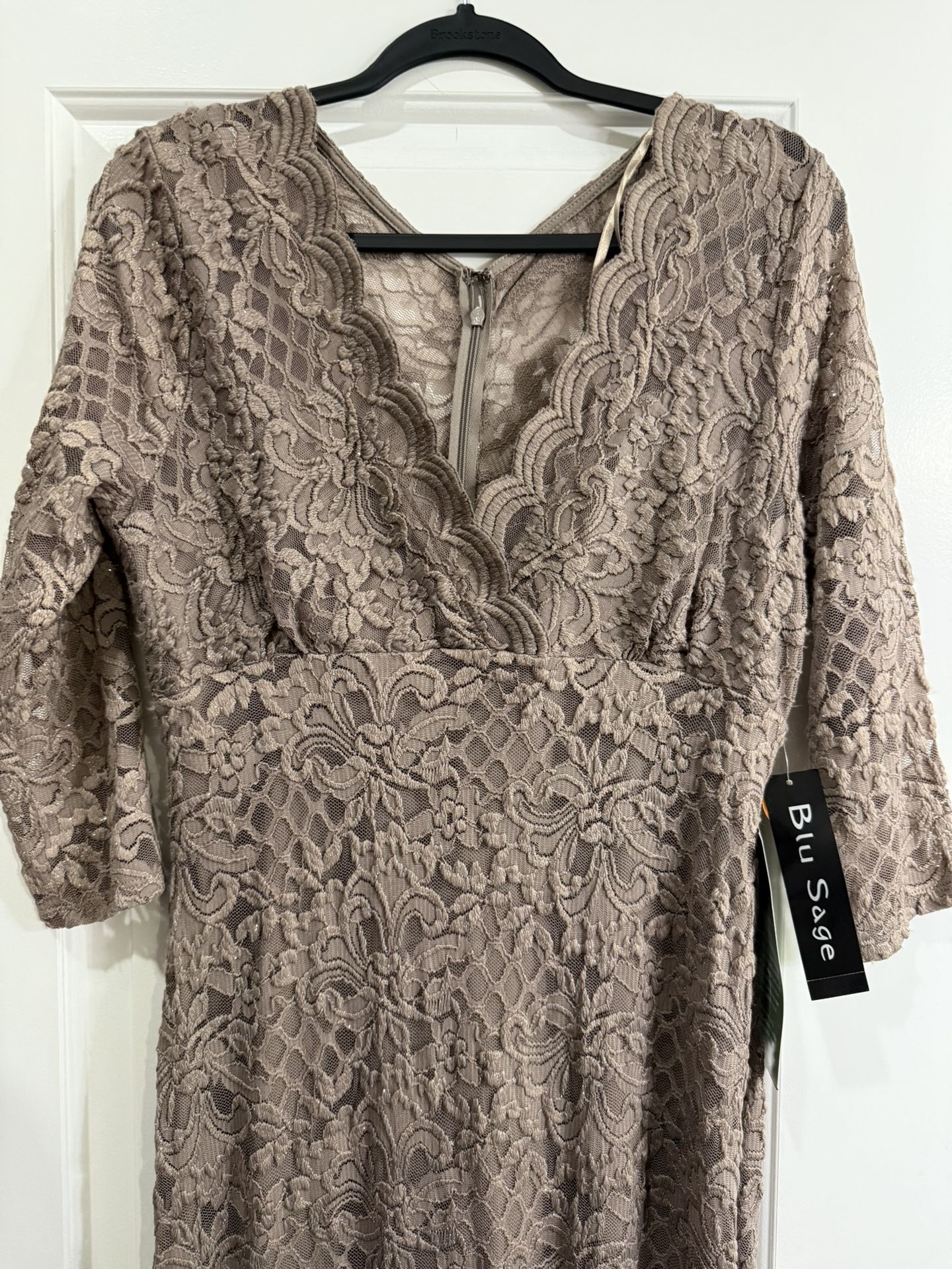 NWT Blu Sage Formal Dress Taupe Size 8