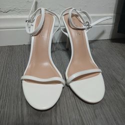 White Open Toe Heels