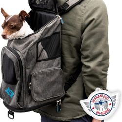 Sherpa 2-in-1 Backpack Travel Pet Carrier, Airline Approved & Guaranteed On Board - Gray, Medium