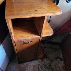 Wooden Trash Or Recycle Can Holder And Shelf