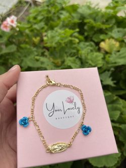 Ocean Blue Virgin Mary Bracelet