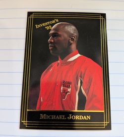 1992 investors journal basketball black gold foil insert number 59 featuring Michael Jordan.
