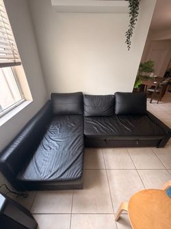 Dark Leather Sectional Sofa