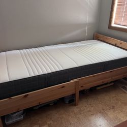 IKEA Adjustable Twin Bed Frame and Free Mattress 